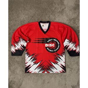 Vintage men's Jersey 1990s Davis Indoor Sports red and black hockey jersey Y2K S